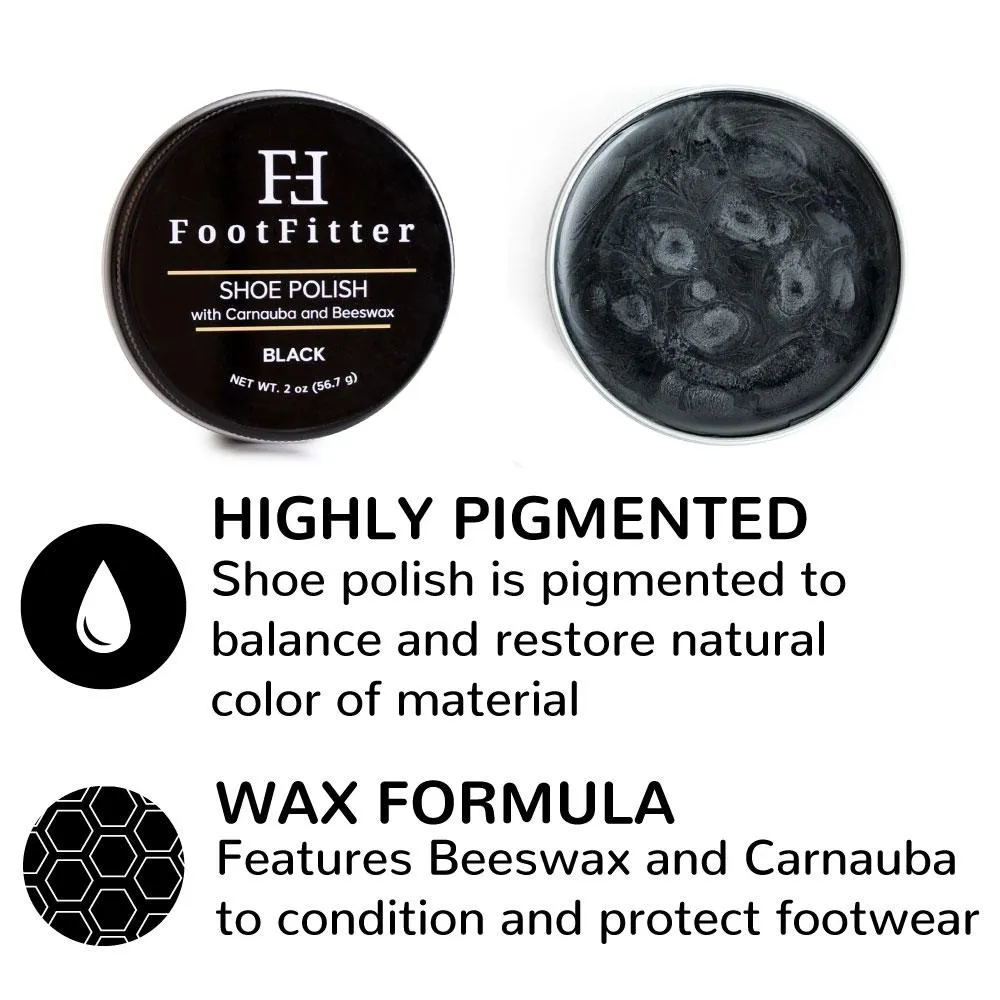 FootFitter Shoe Polish with Carnauba and Beeswax - 3 Pack