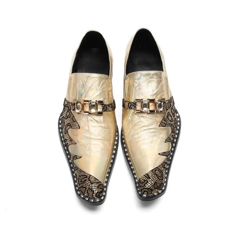 Genuine Leather with Chain Decor Oxfords Shoes