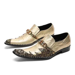 Genuine Leather with Chain Decor Oxfords Shoes