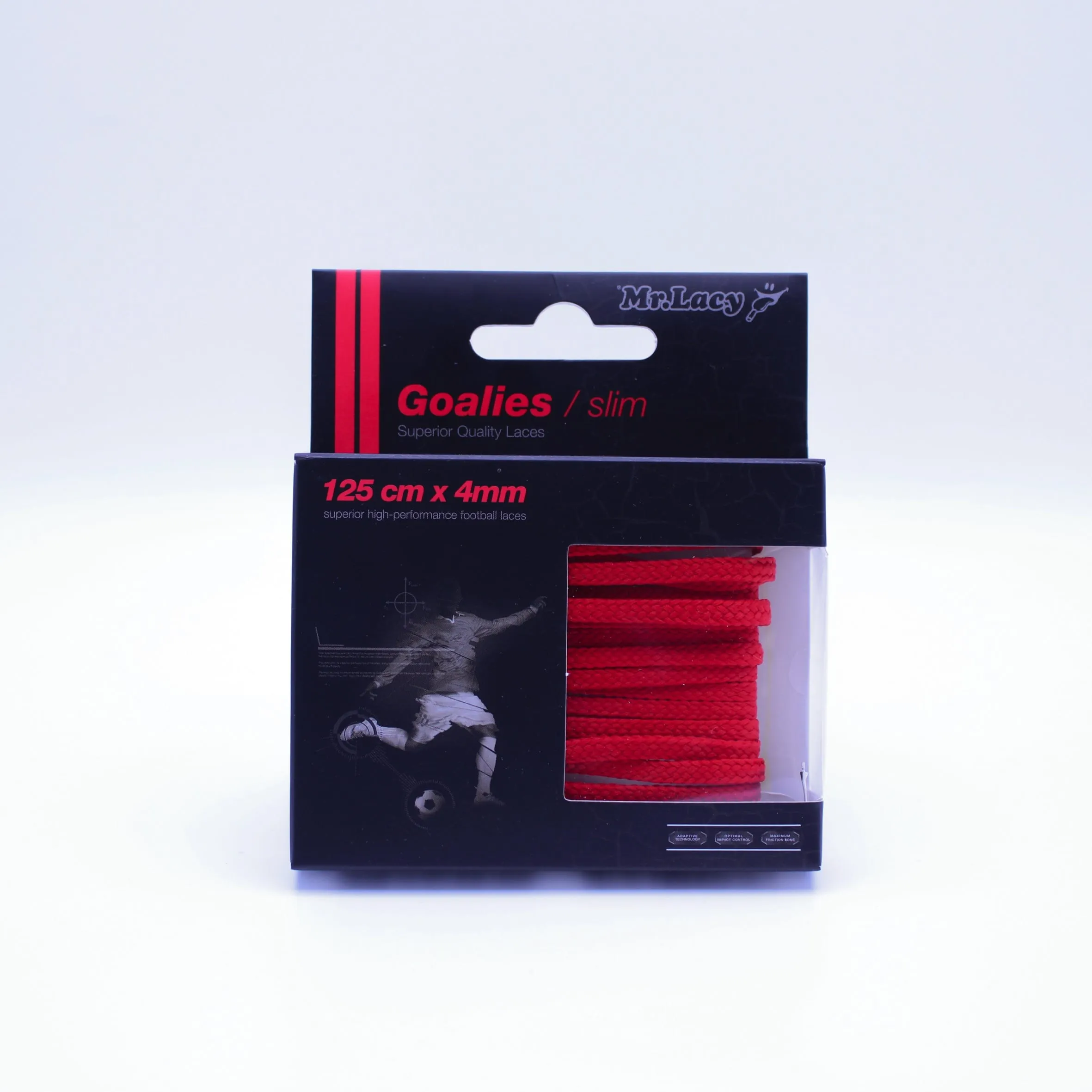 Goalies Slim Football Boot Laces · Red