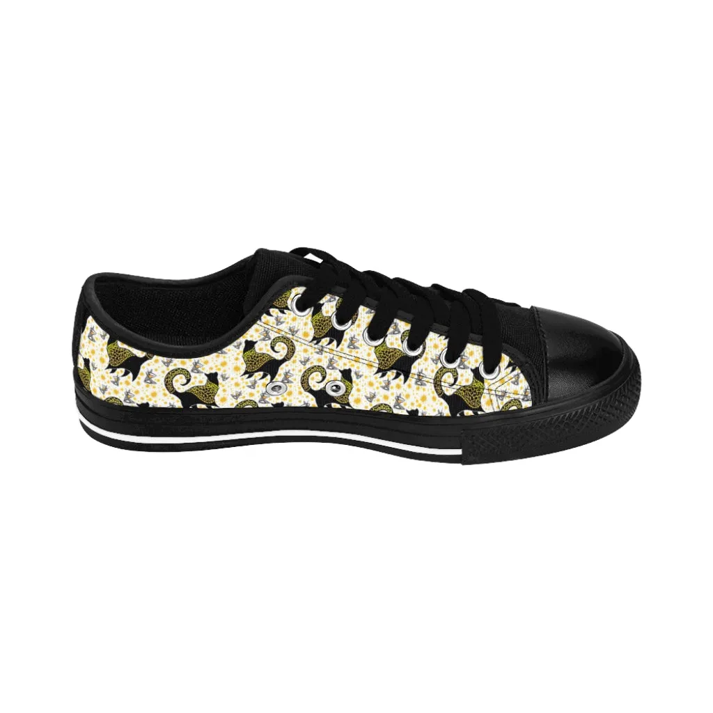 Gold Snooty Cats Cocktails Women's Sneakers