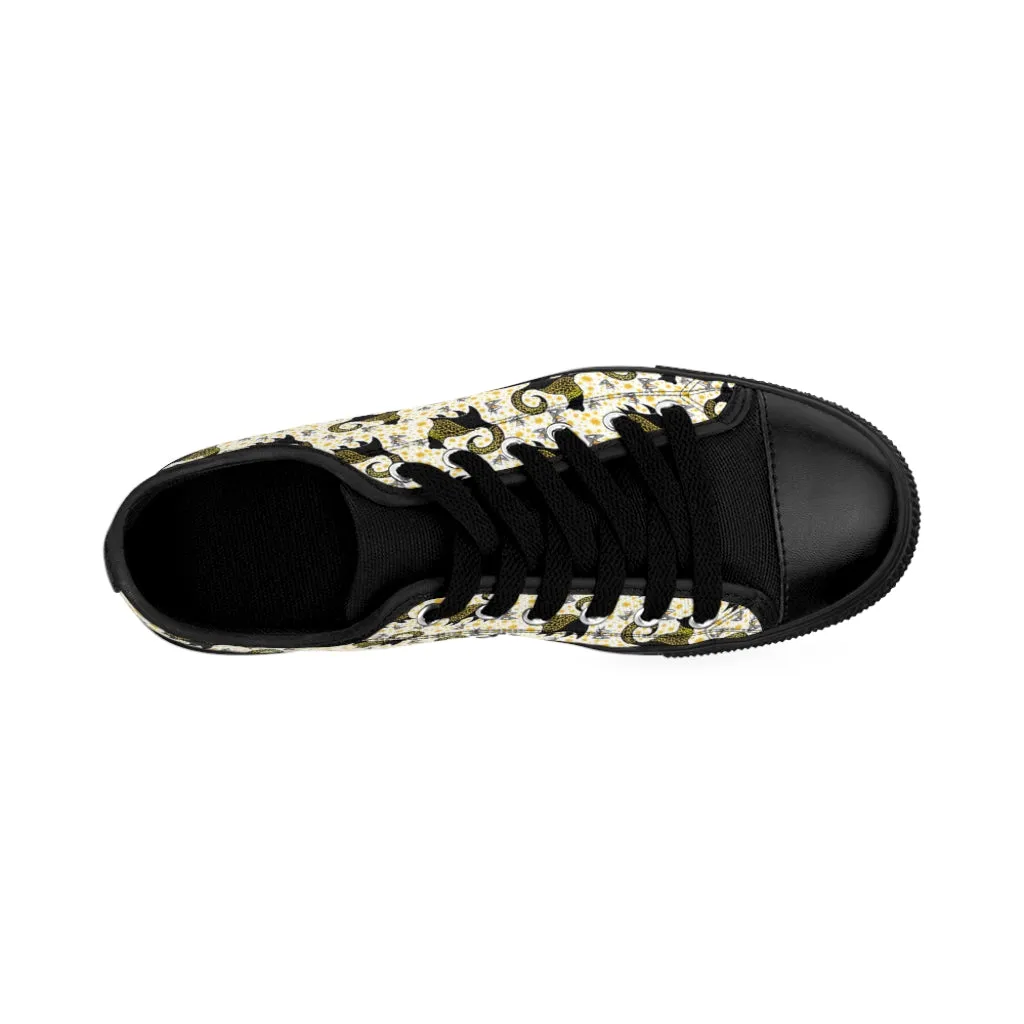 Gold Snooty Cats Cocktails Women's Sneakers