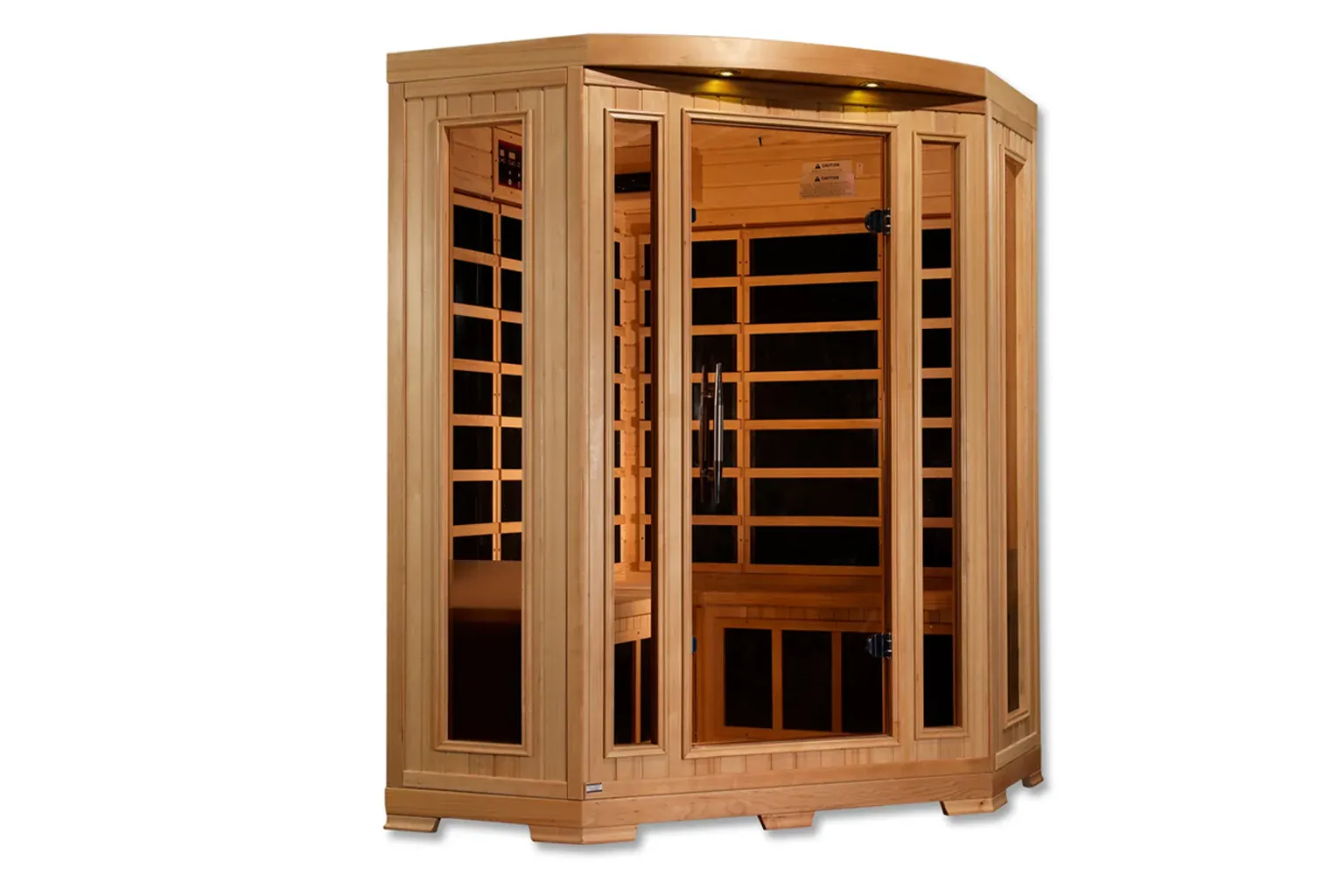 Golden Designs Pro 6 "Rebecca" 3-Person Corner Near Zero EMF Far Infrared Sauna (2025 Edition)