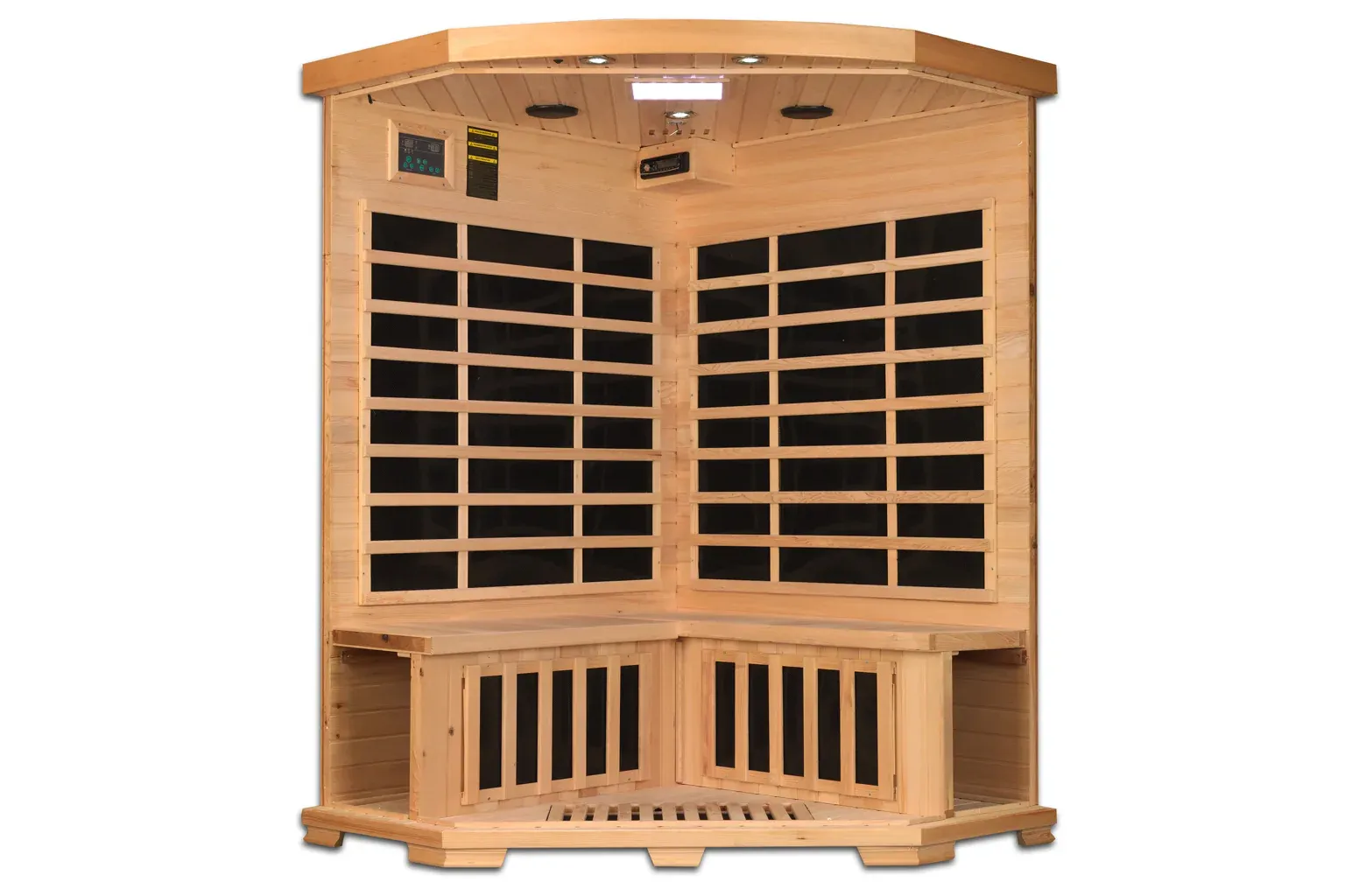 Golden Designs Pro 6 "Rebecca" 3-Person Corner Near Zero EMF Far Infrared Sauna (2025 Edition)