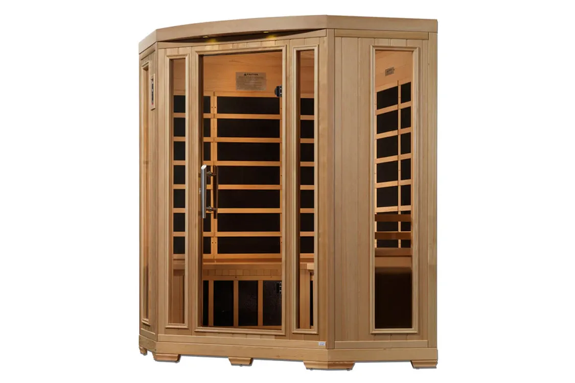 Golden Designs Pro 6 "Rebecca" 3 Person Corner Near Zero EMF Far Infrared Sauna