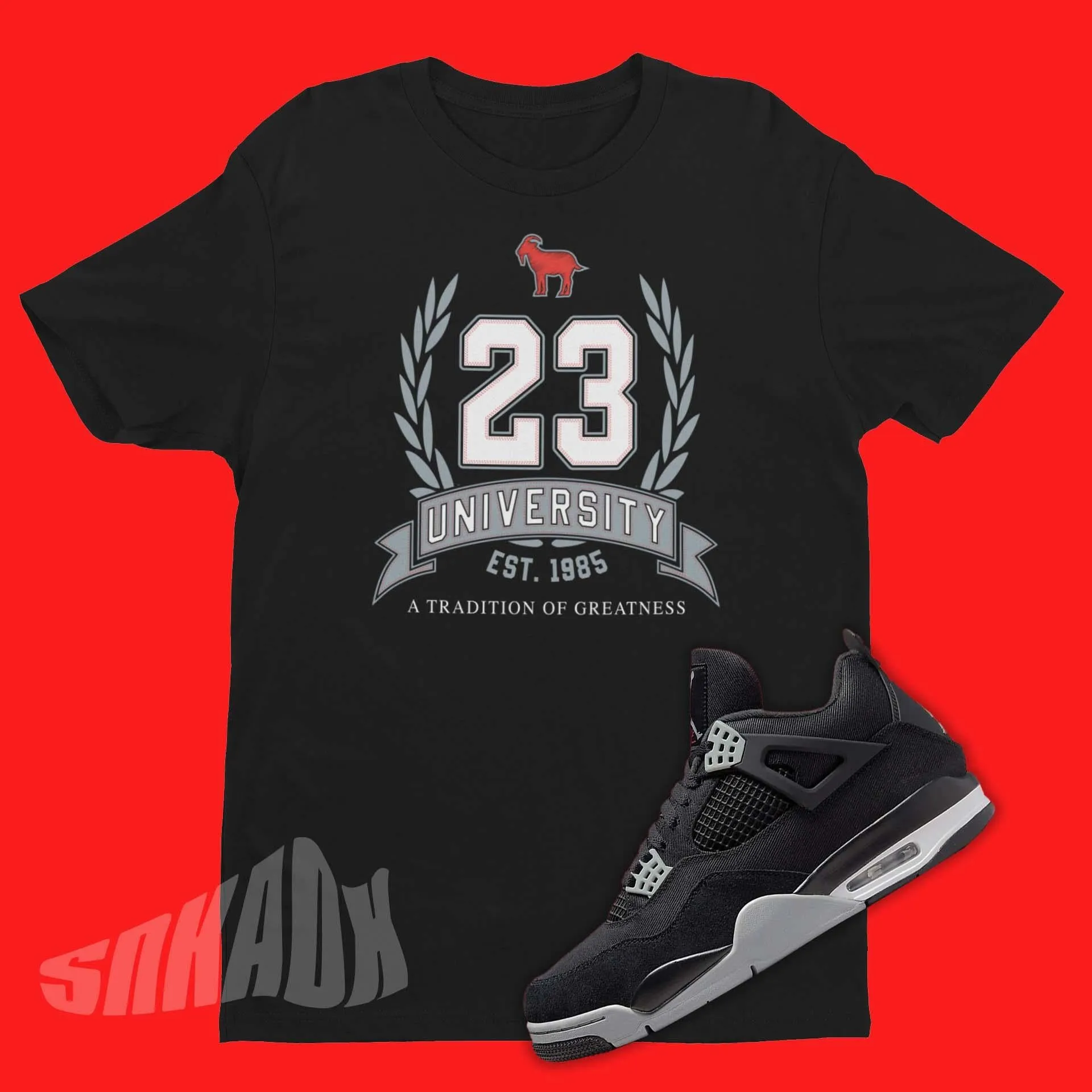 Greatest Of All Time Shirt To Match Air Jordan 4 Black Canvas