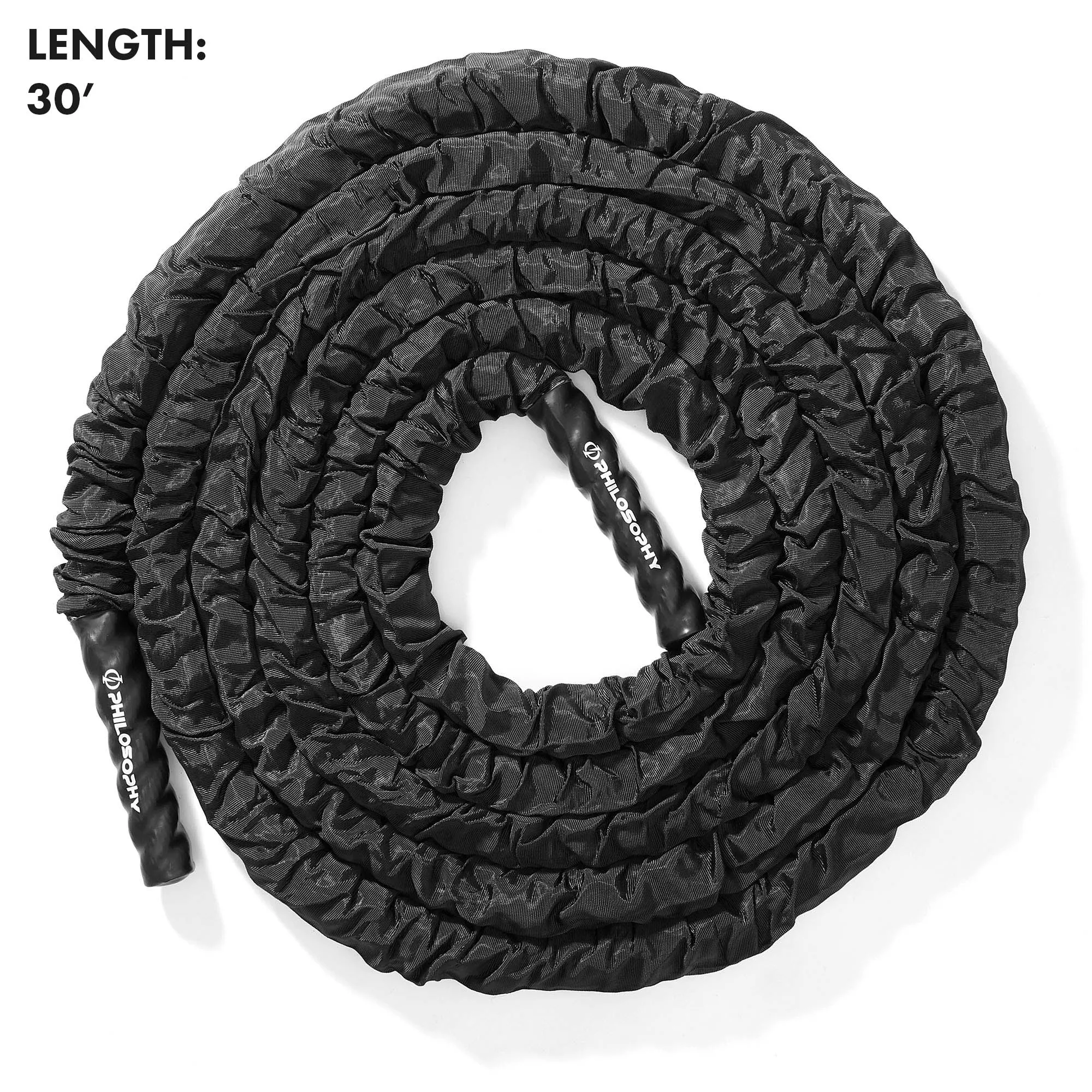 Gym Battle Rope with Protective Cover - Includes Anchor, Strap