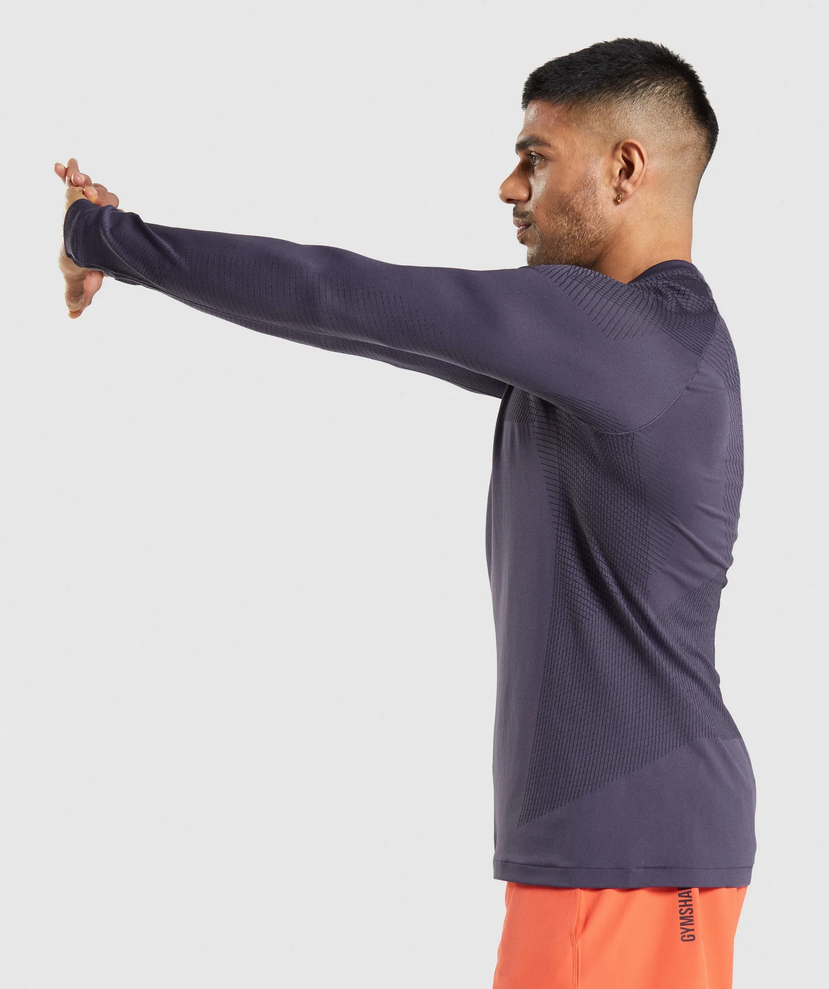 Gymshark Apex Seamless Long Sleeve T-Shirt - Rich Purple/Black