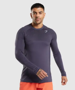 Gymshark Apex Seamless Long Sleeve T-Shirt - Rich Purple/Black