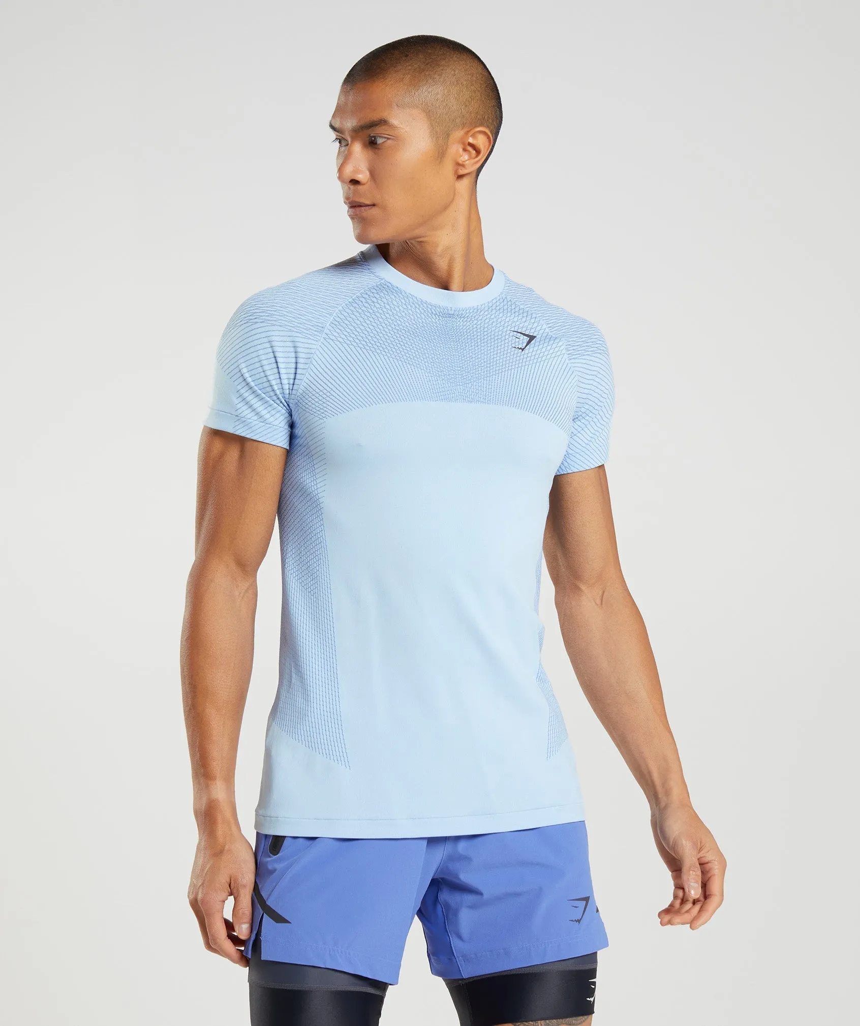 Gymshark Apex Seamless T-Shirt - Linen Blue/Court Blue