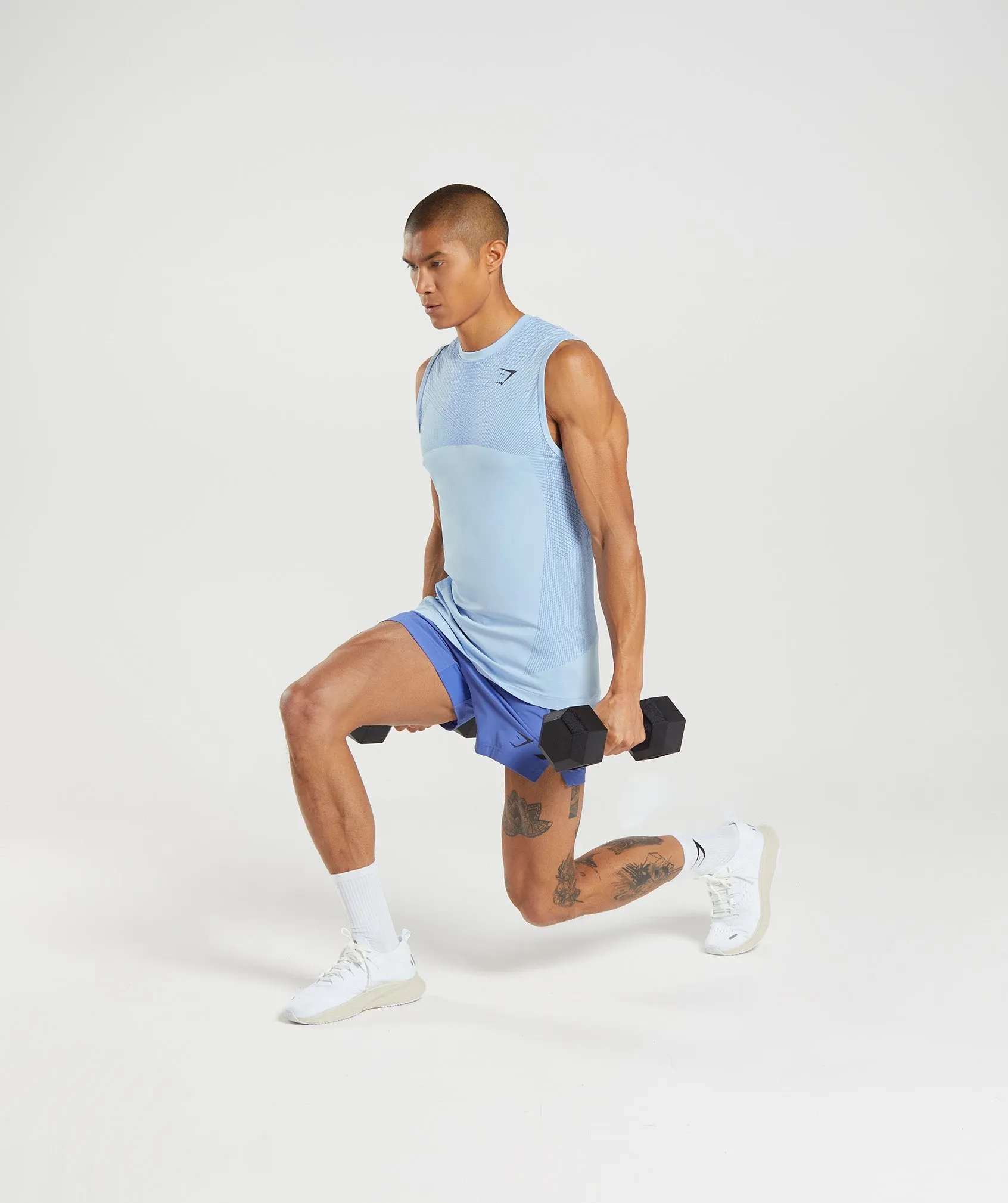 Gymshark Apex Seamless Tank - Linen Blue/Court Blue