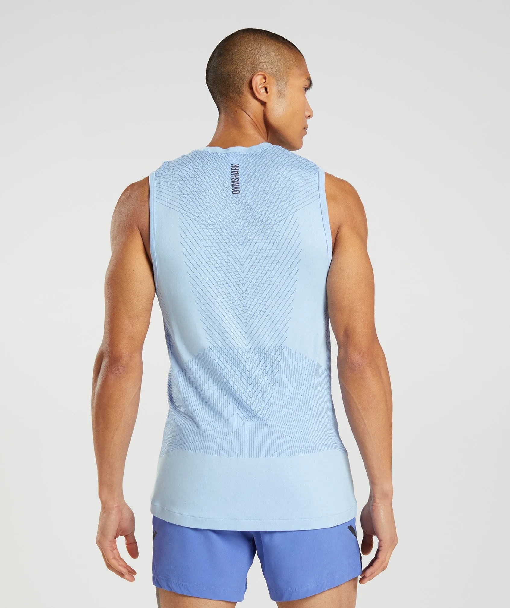 Gymshark Apex Seamless Tank - Linen Blue/Court Blue