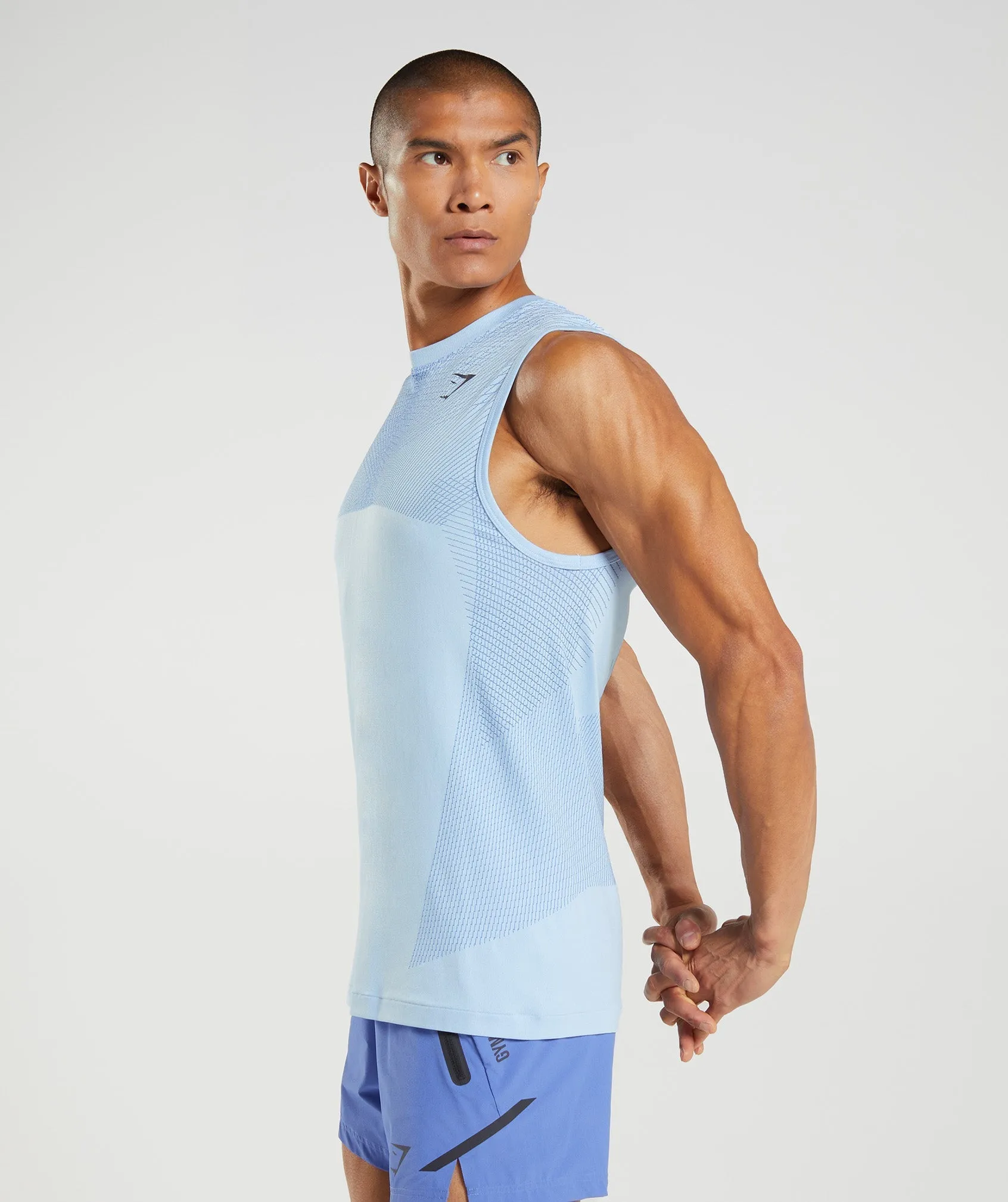 Gymshark Apex Seamless Tank - Linen Blue/Court Blue