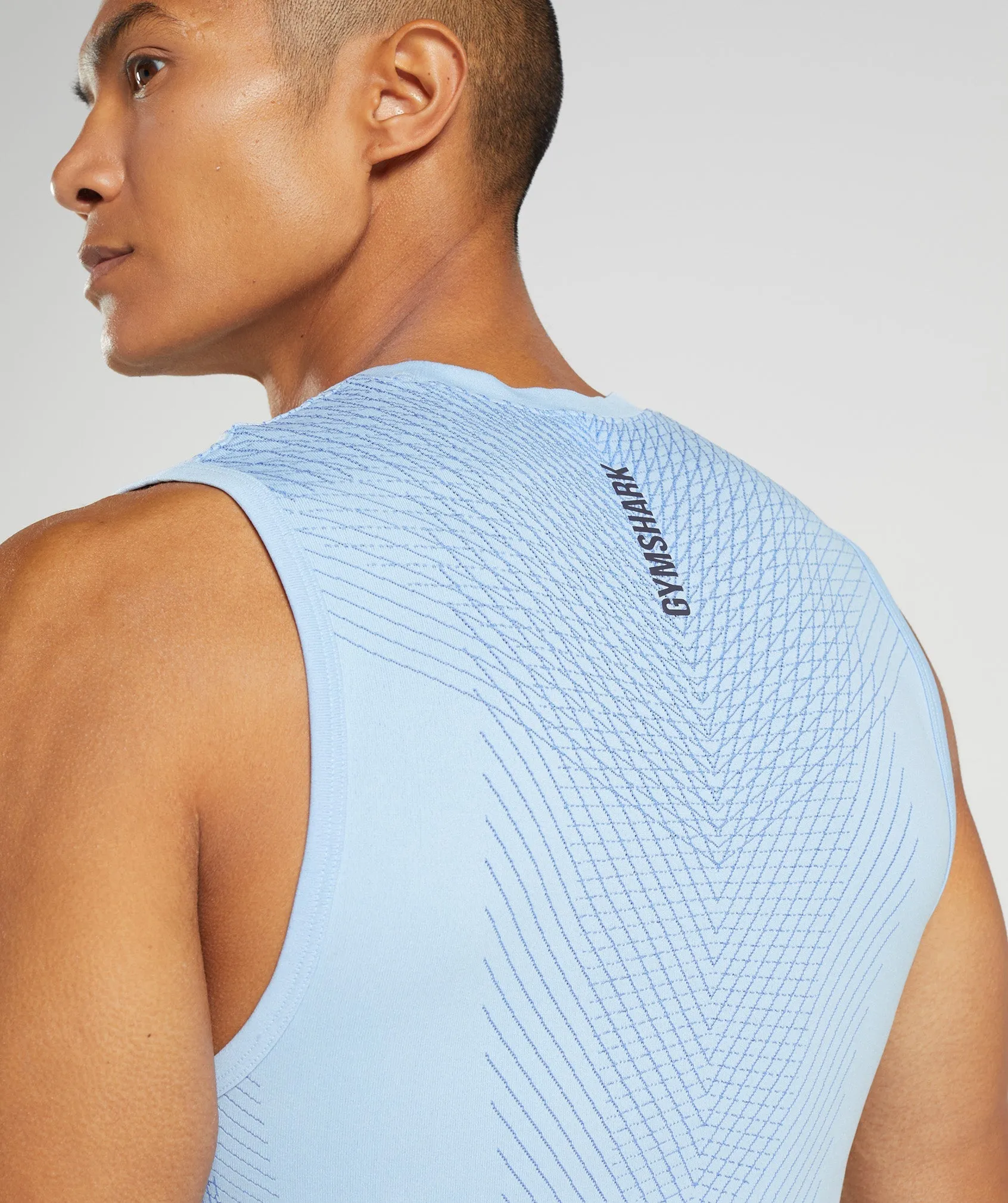 Gymshark Apex Seamless Tank - Linen Blue/Court Blue