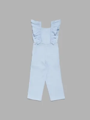 HOP Kids Blue Ruffled Jumpsuit