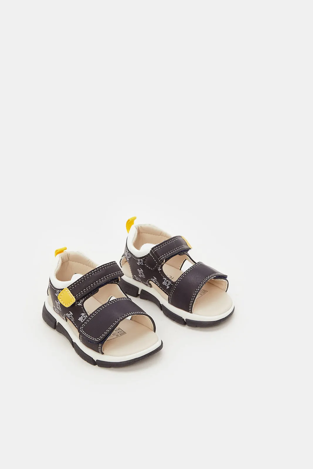 Infant Boys Black Sporty Sandals