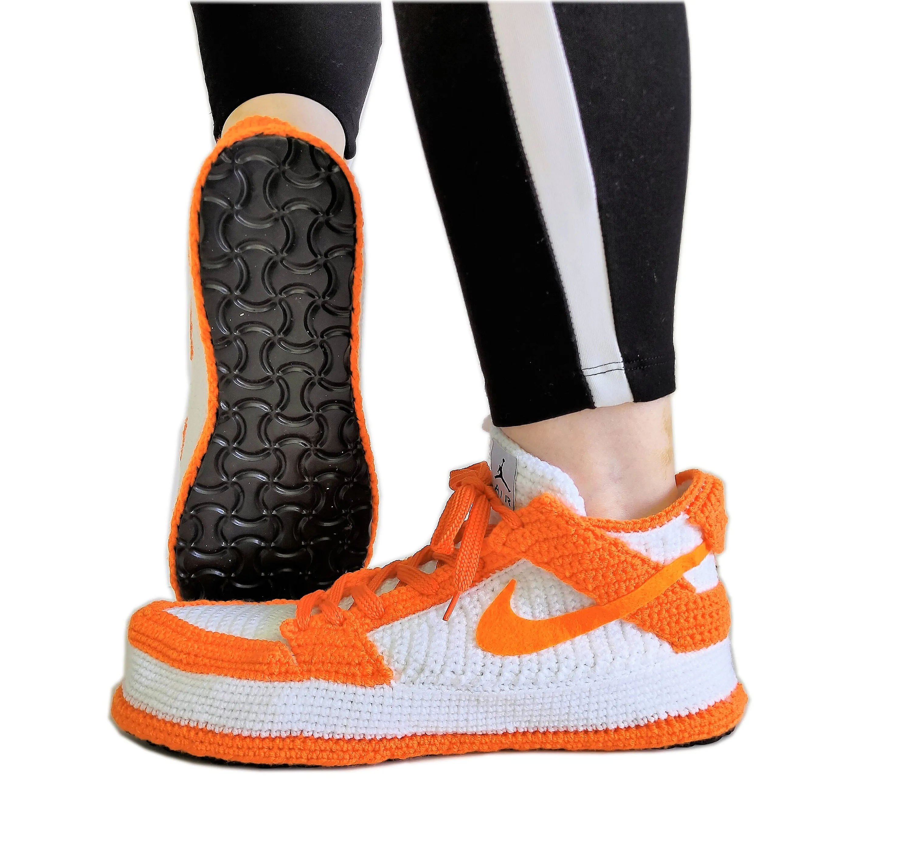 Jordan Dunk Low Orange Sneakers Plush Slippers plush Shoes Booties Soft Socks