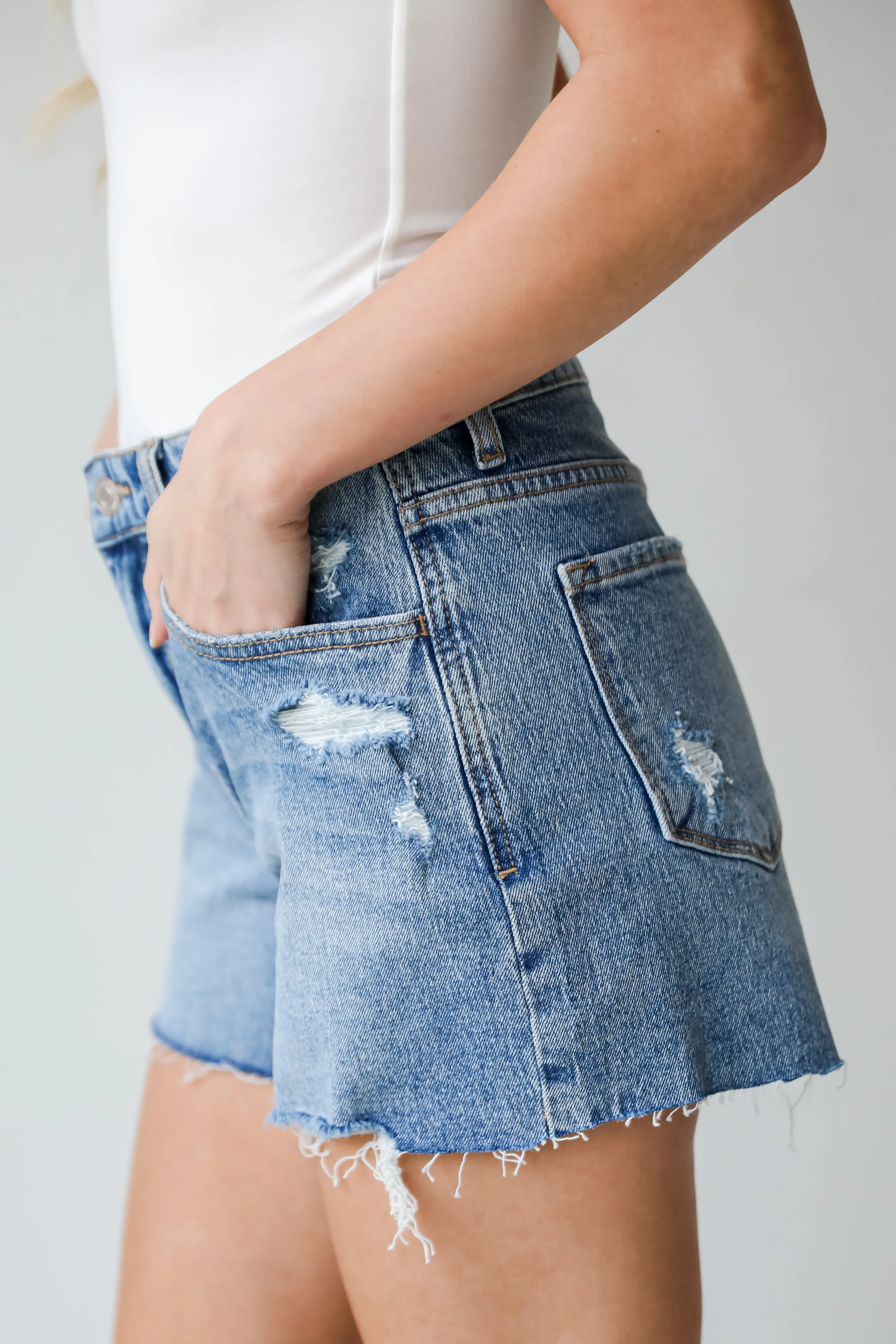 Jordan Medium Wash Distressed Denim Shorts