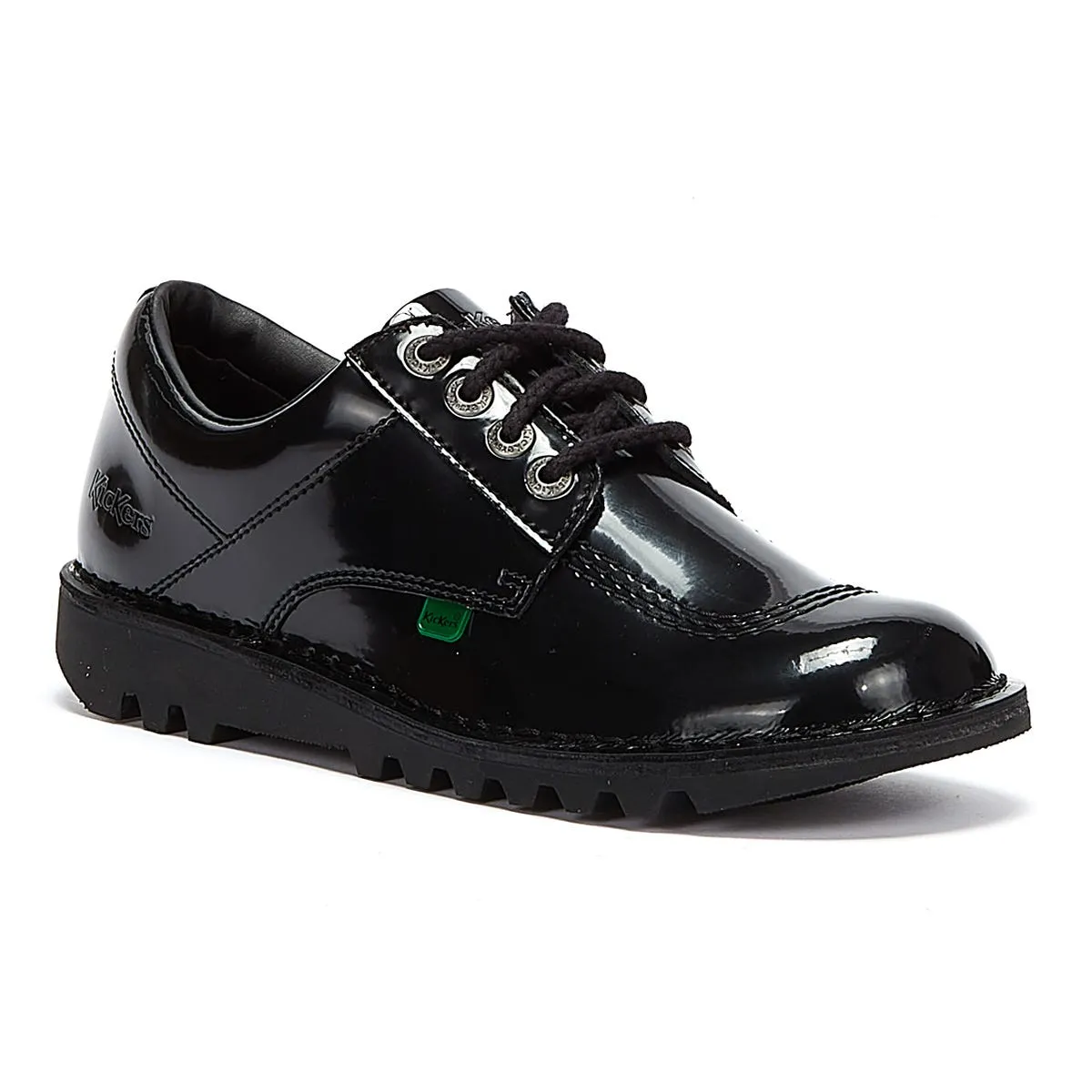 Kickers Kick Lo Black Patent Shoes