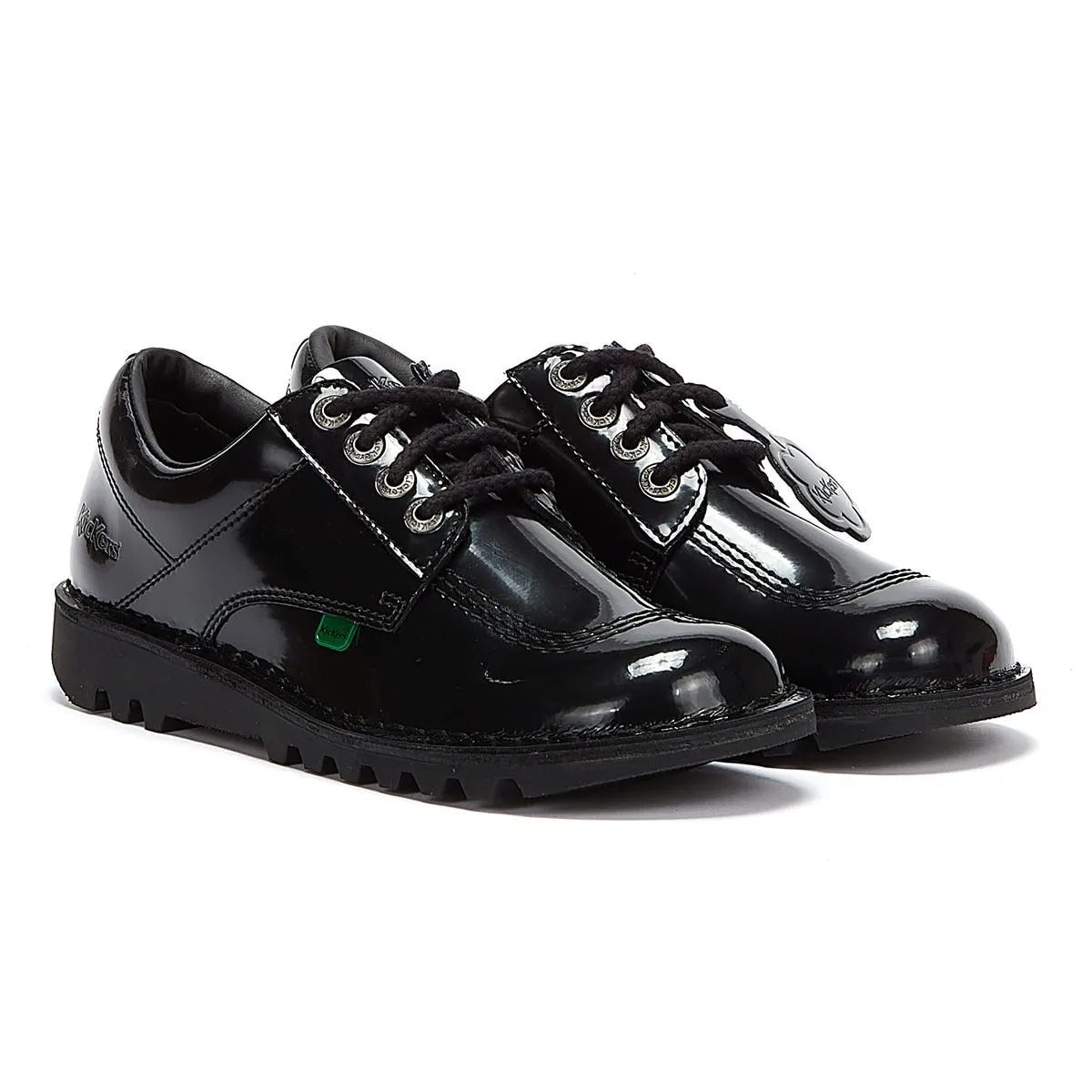 Kickers Kick Lo Black Patent Shoes