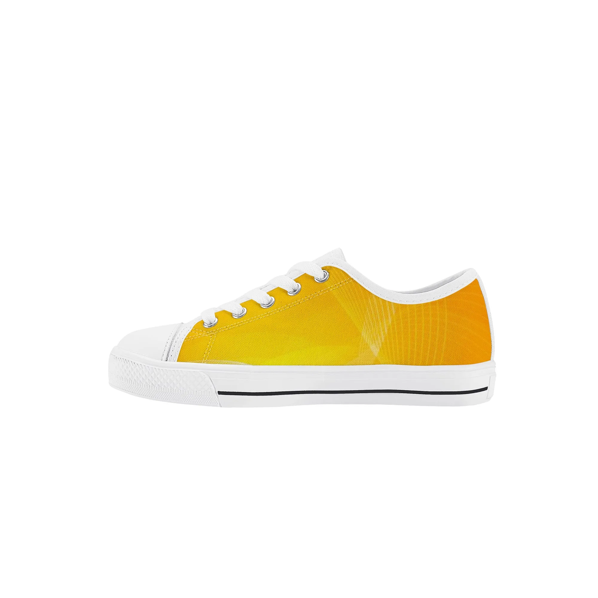 Kids Low Top Canvas Sneakers - Orange