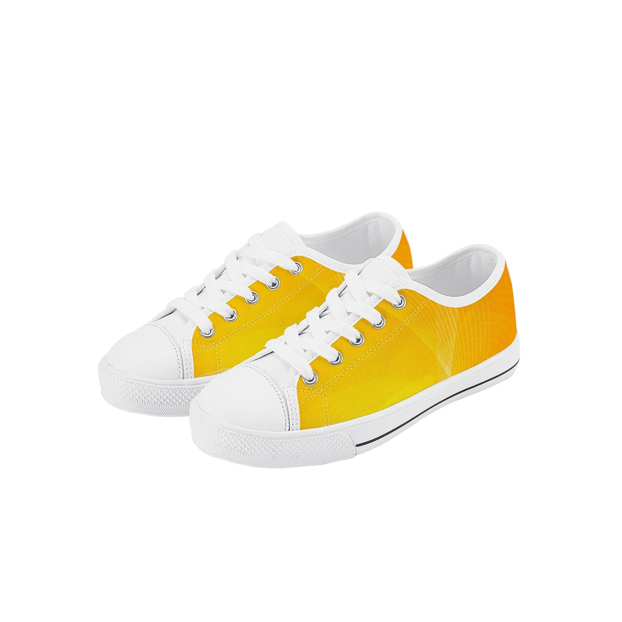 Kids Low Top Canvas Sneakers - Orange