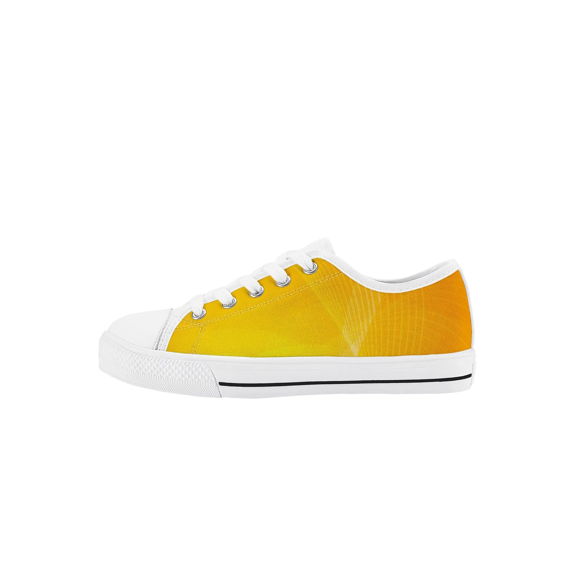 Kids Low Top Canvas Sneakers - Orange