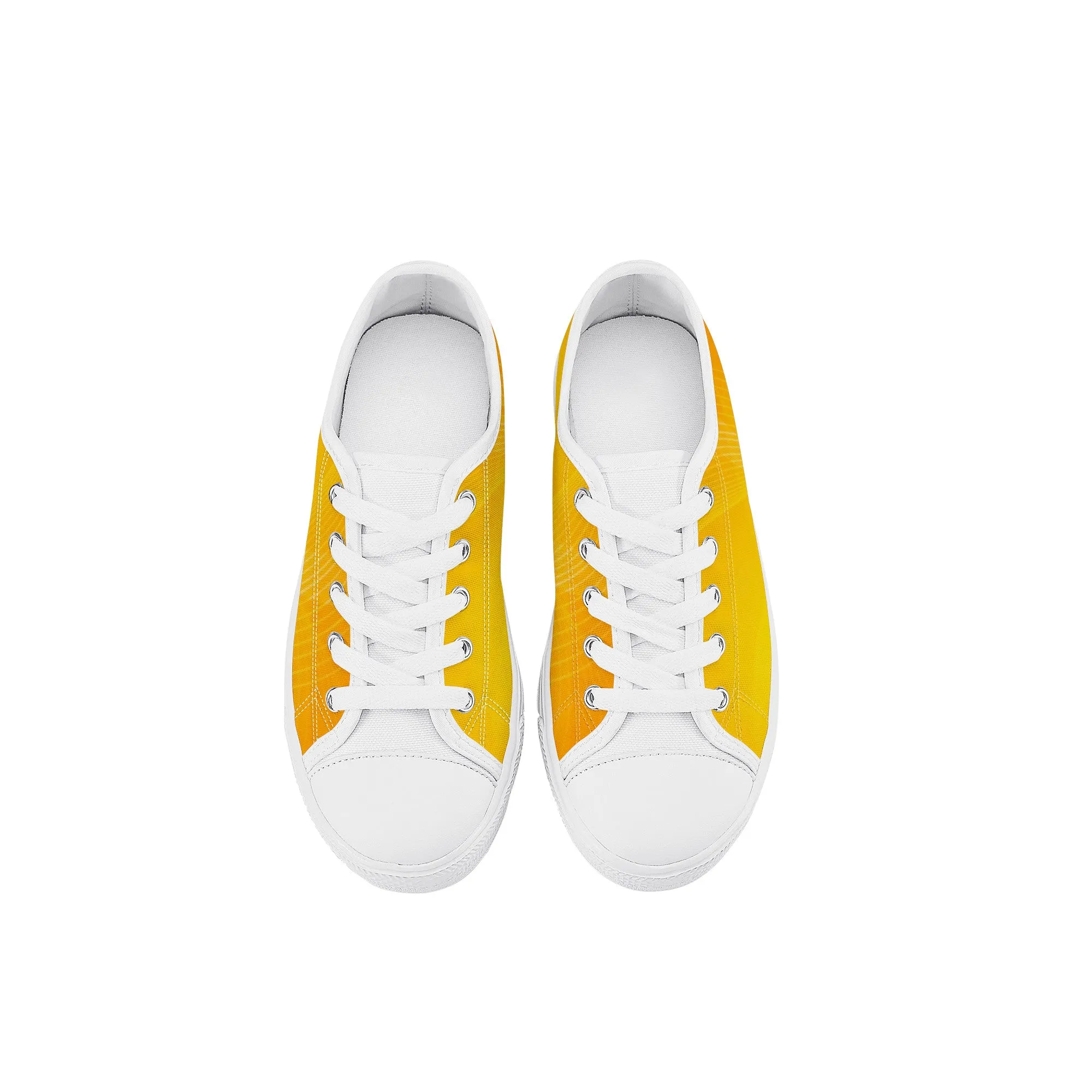 Kids Low Top Canvas Sneakers - Orange