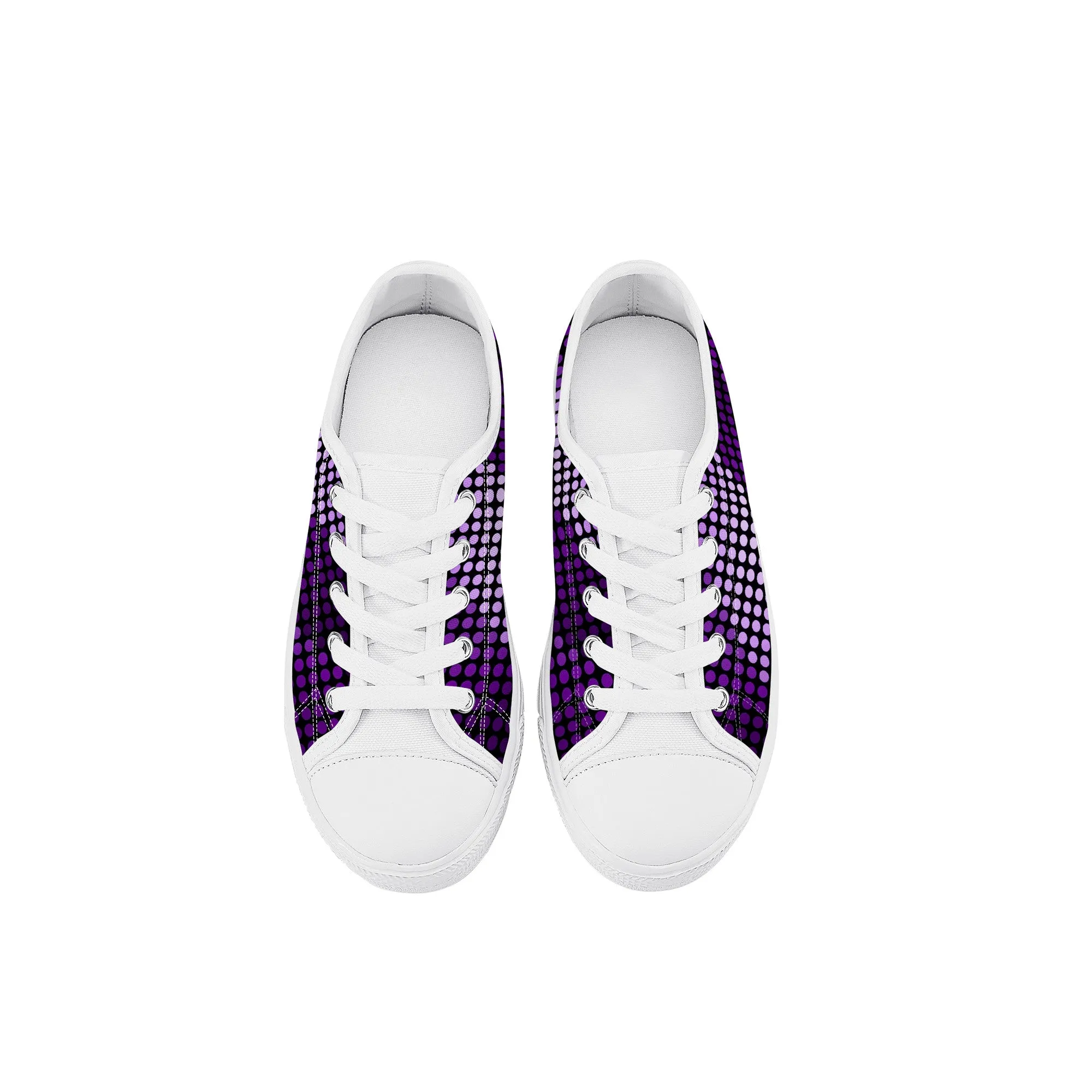 Kids Low Top Canvas Sneakers - Purple