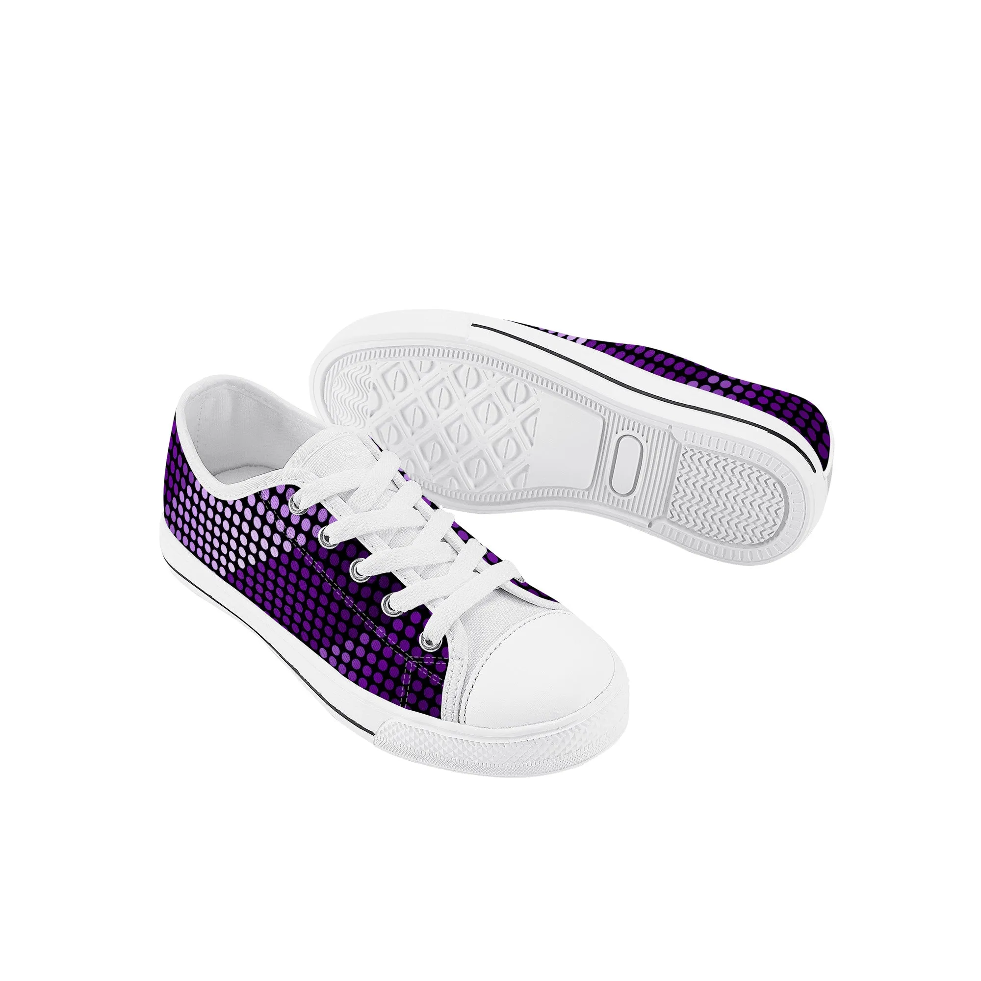 Kids Low Top Canvas Sneakers - Purple