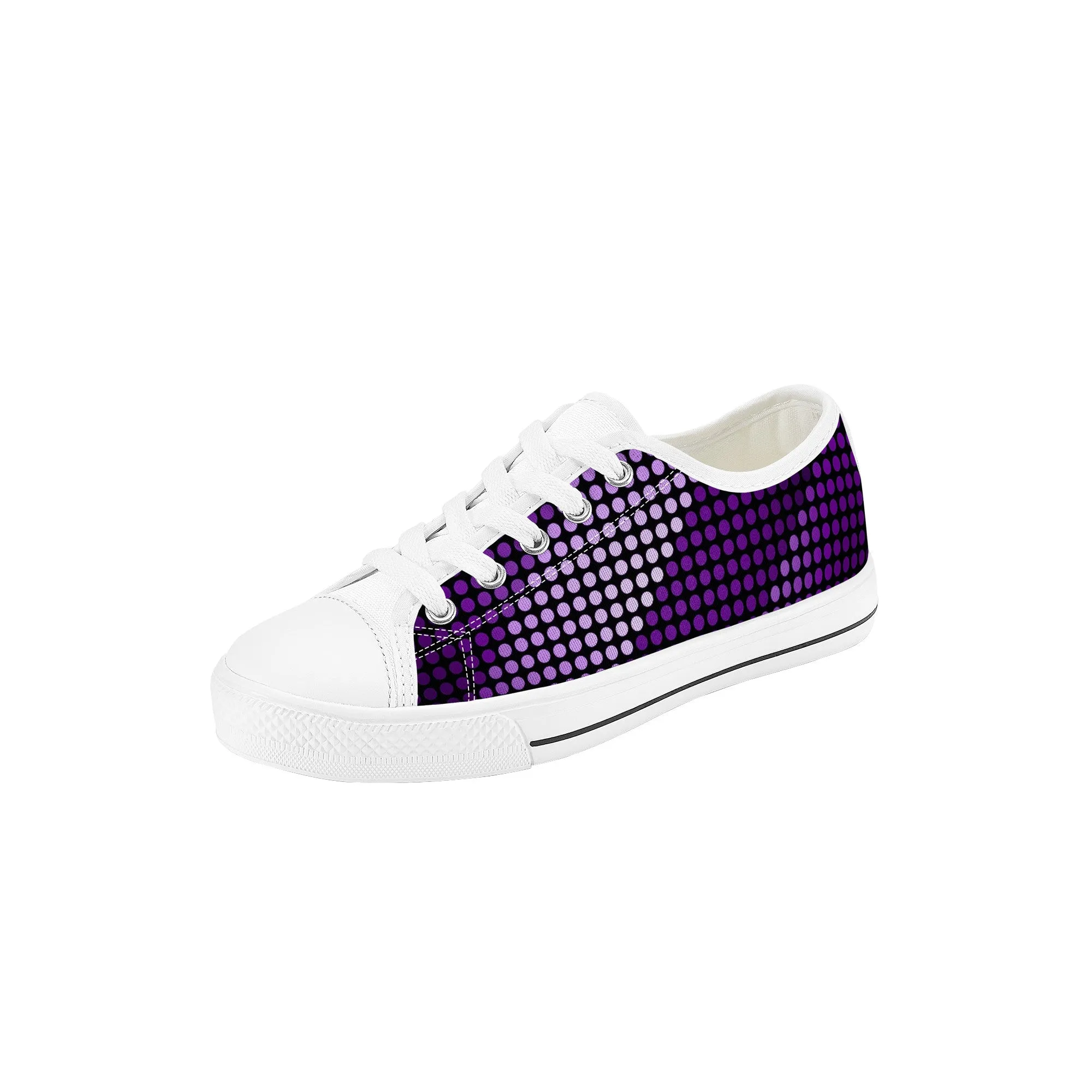 Kids Low Top Canvas Sneakers - Purple