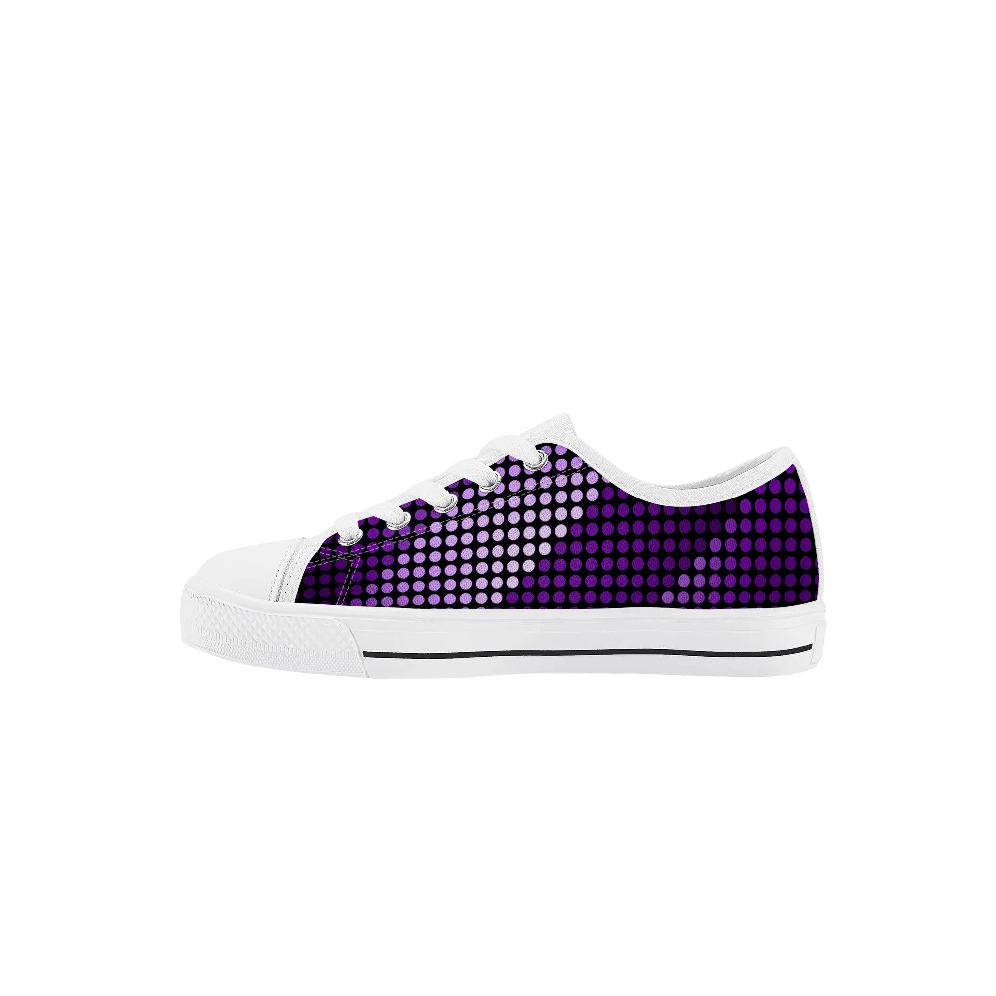 Kids Low Top Canvas Sneakers - Purple