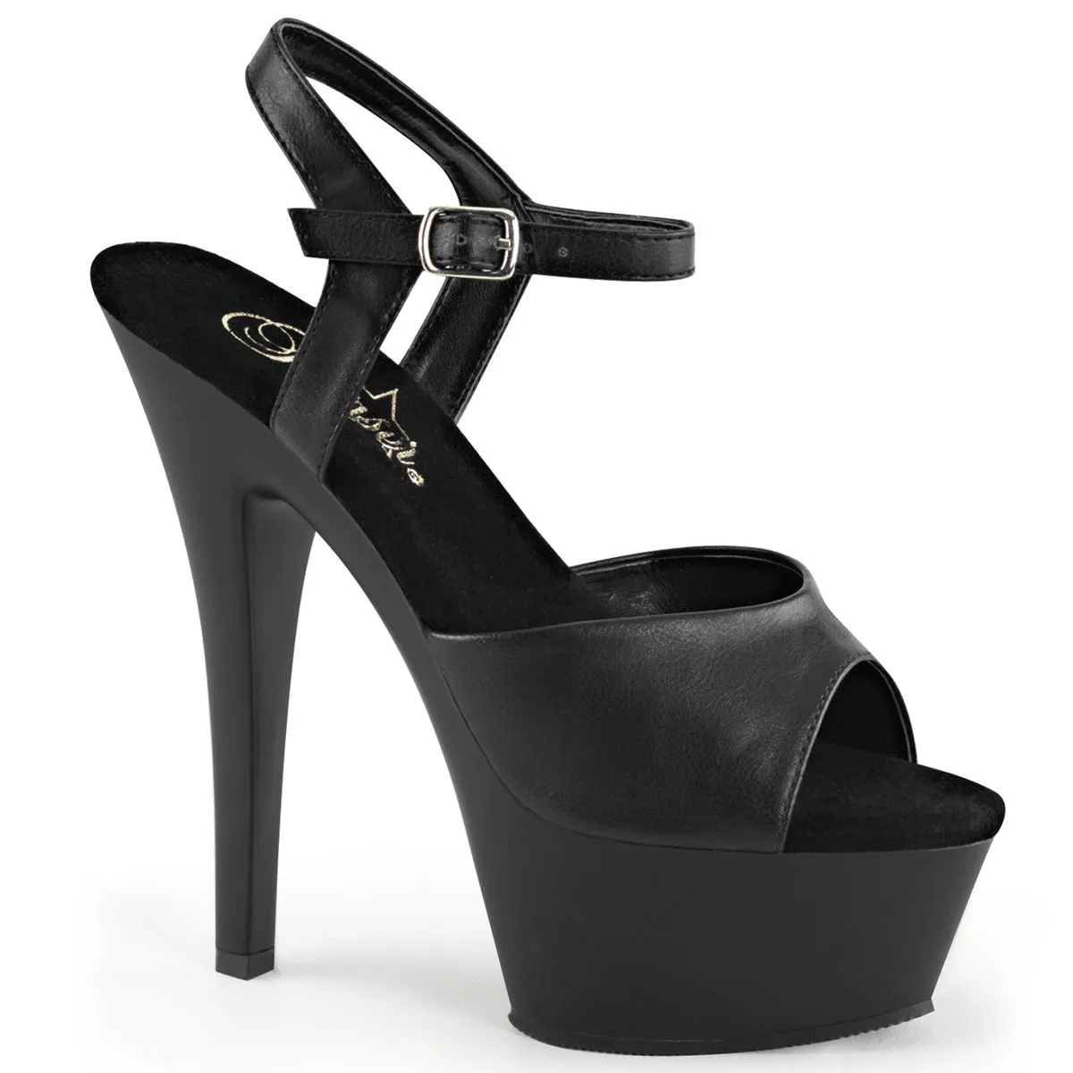 KISS-209 Black Vegan Leather Platform Pole Dancing Shoe