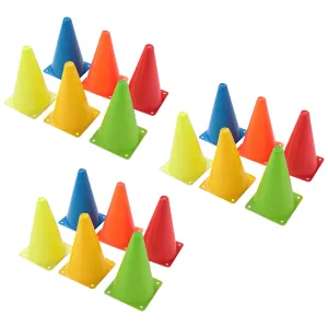 Kuber Industries Sports Agility Training Ground Marker Cone Pack of 18 (Multicolor)