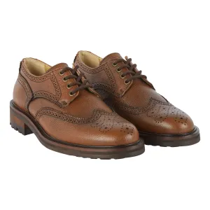 Le Chameau Mens Normandy Cuir Brogue Shoe - Marron