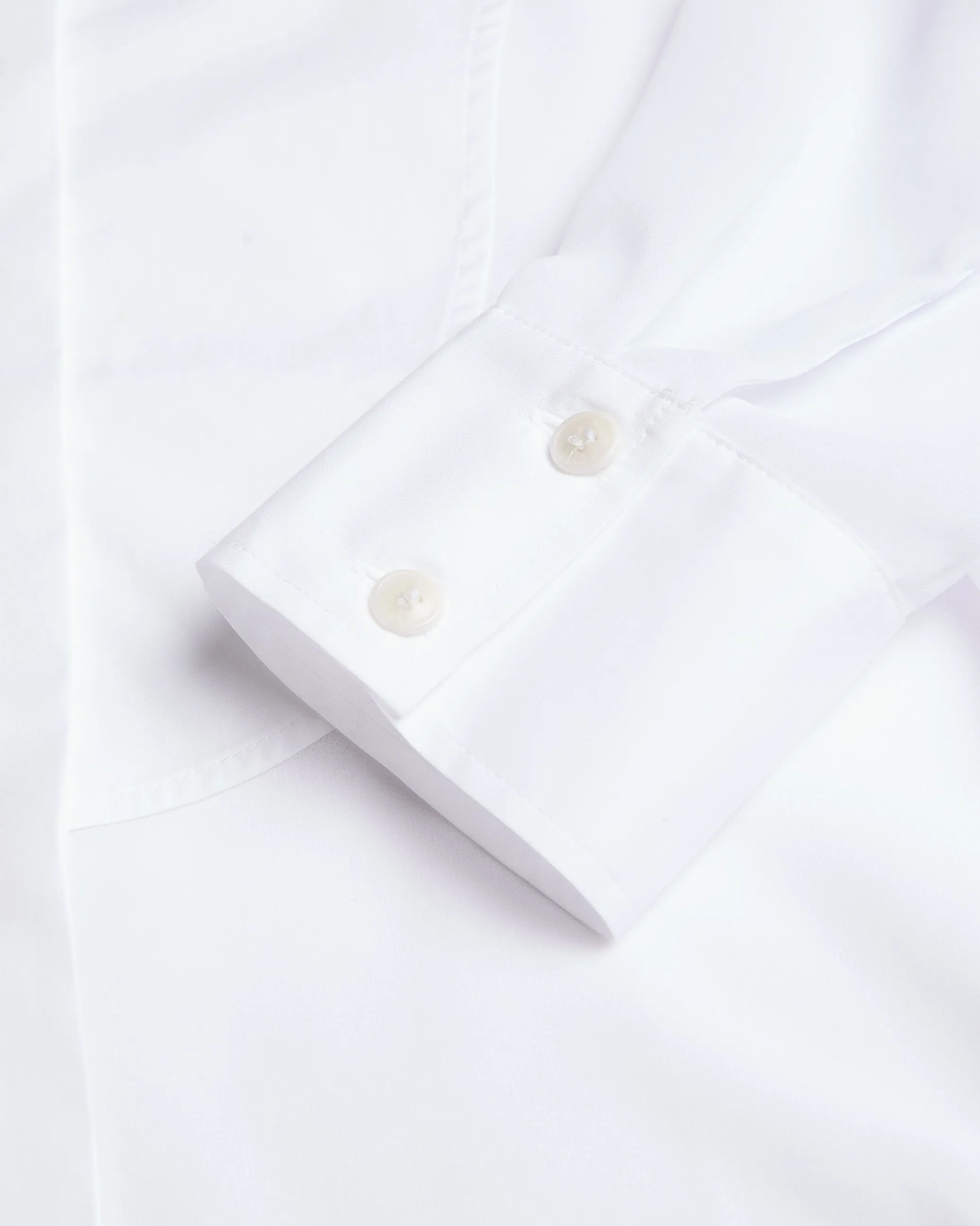 Lechosa Oversized Chiffon Bib Detail Shirt White