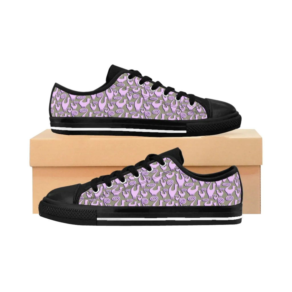 Lilac Snooty Cats Women's Sneakers