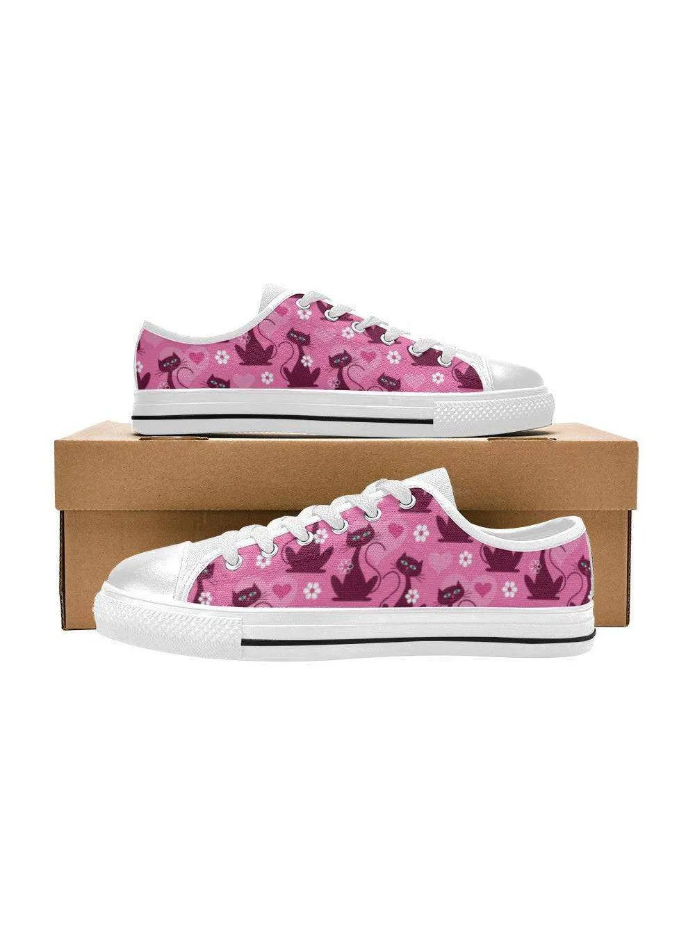 LOVECATS WHITE Retro Style Sneakers