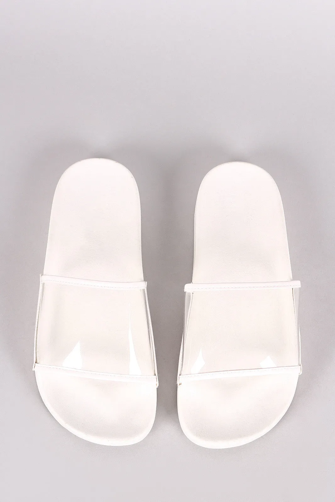Lucite Band Open Toe Slide Sandal