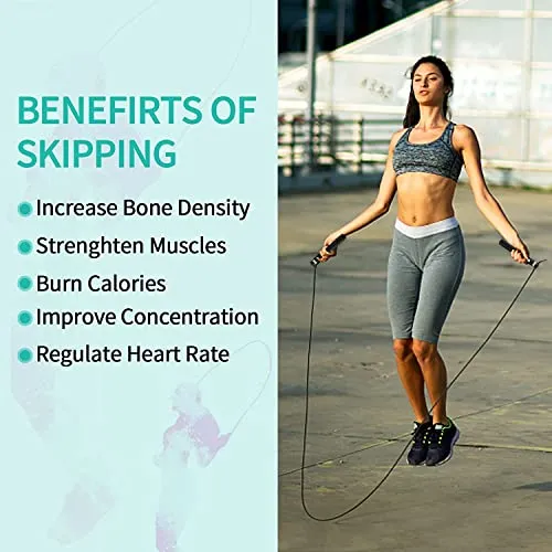 MEDITIVE Smart Jump Rope, Calorie Calculation, Skipping Rope for Sports Fitness Workout - Adjustable Jumping Rope for Men, Women and Kids (Plastic , Black)