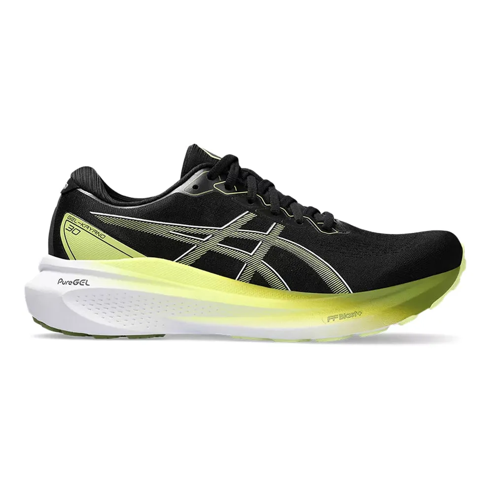 Men's Asics Gel-Kayano 30, Black/Glow Yellow, 9.5 4E Extra Wide