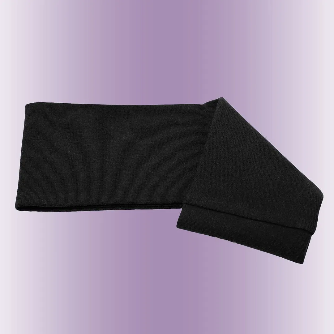 Men's Headbands Cotton Jersey 3" Wide Sports Fitness Yoga Made in the USA Black