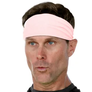 Men's Headbands Cotton Jersey 3" Wide Sports Fitness Yoga Made in the USA Blush