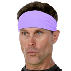 Men's Headbands Cotton Jersey 3" Wide Sports Fitness Yoga Made in the USA Purple Light