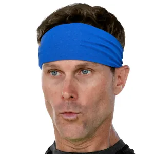 Men's Headbands Cotton Jersey 3" Wide Sports Fitness Yoga Made in the USA Royal