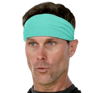 Men's Headbands Cotton Jersey 3" Wide Sports Fitness Yoga Made in the USA Seafoam