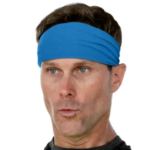 Men's Headbands Cotton Jersey 3" Wide Sports Fitness Yoga Made in the USA Turquoise