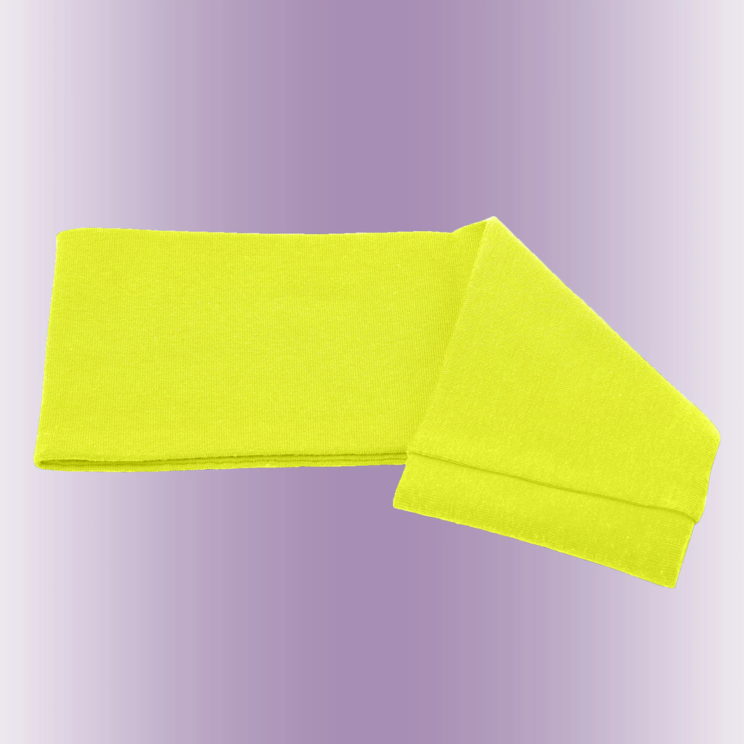 Men's Headbands Cotton Jersey 3" Wide Sports Fitness Yoga Made in the USA Yellow Neon