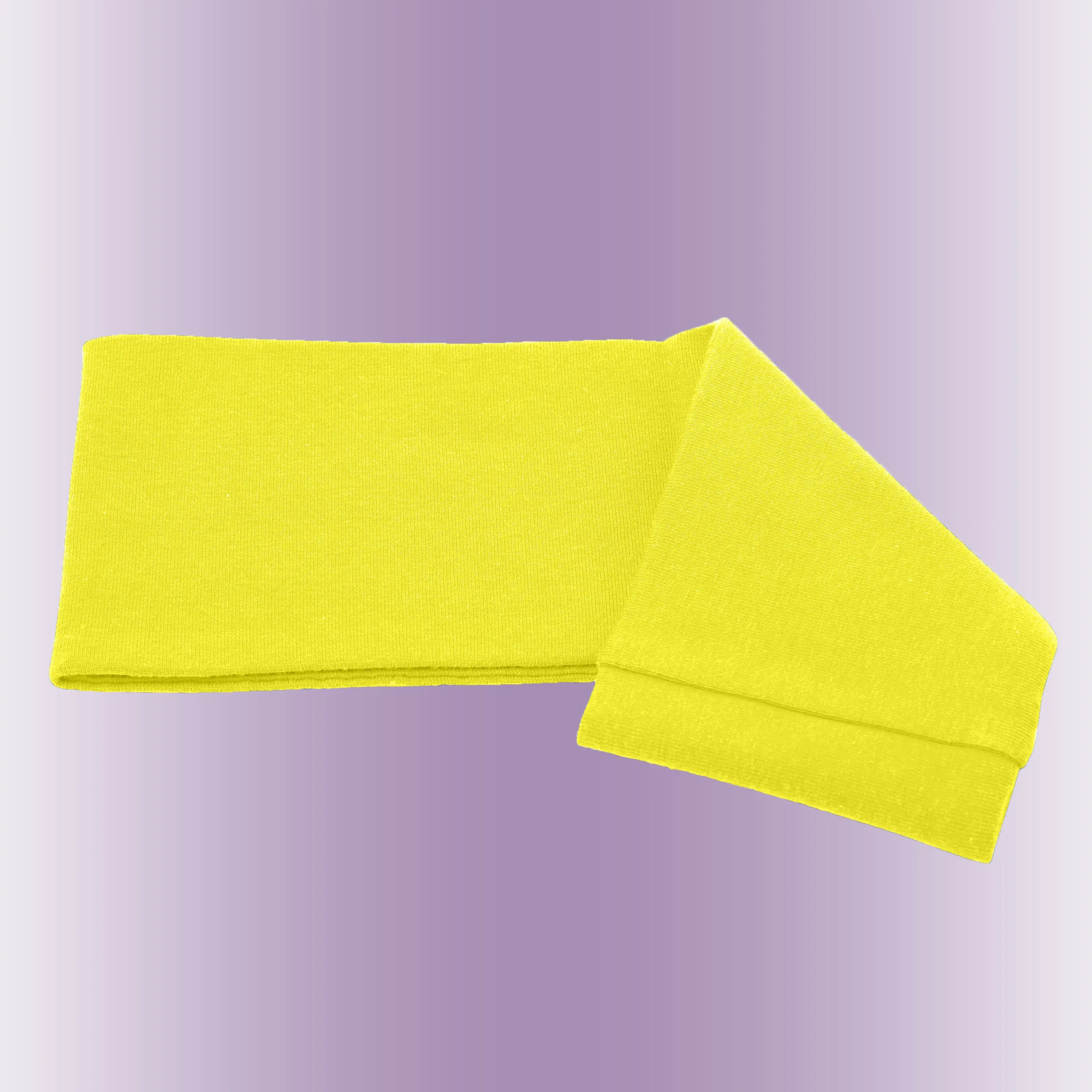 Men's Headbands Cotton Jersey 3" Wide Sports Fitness Yoga Made in the USA Yellow