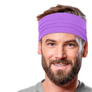 Men's Headbands Cotton Jersey 5" Wide Sports Fitness Yoga Made in the USA Orchid